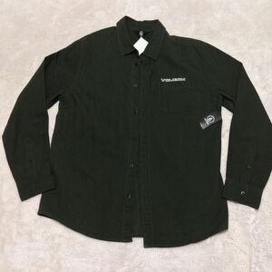 Volcom - True To This - Long Sleeve Button Up Dark Green - Size Large - NWT